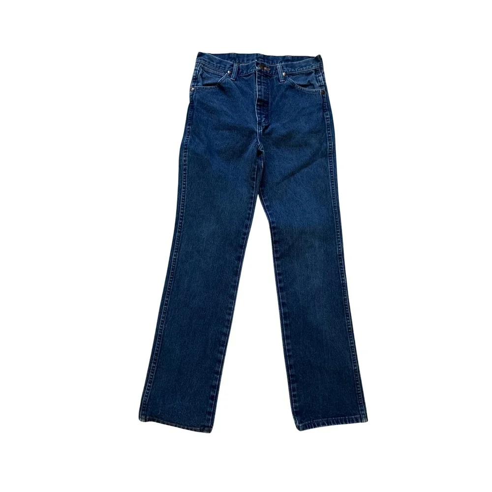 Vintage Y2K Wrangler 980DEN Straight Leg Blue Jeans 31x32 90s Western Cowboy
